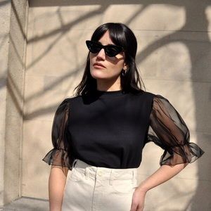 RITA ROW SHIRT WITH ORGANZA SLEEVES